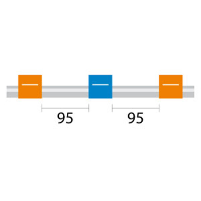 [0.25-OB3B-95] PVC Pump Tube 3tag (95mm) 0.25mm ID Orange/Blue (PKT 12)